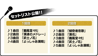セットリスト公開!!名古屋会場