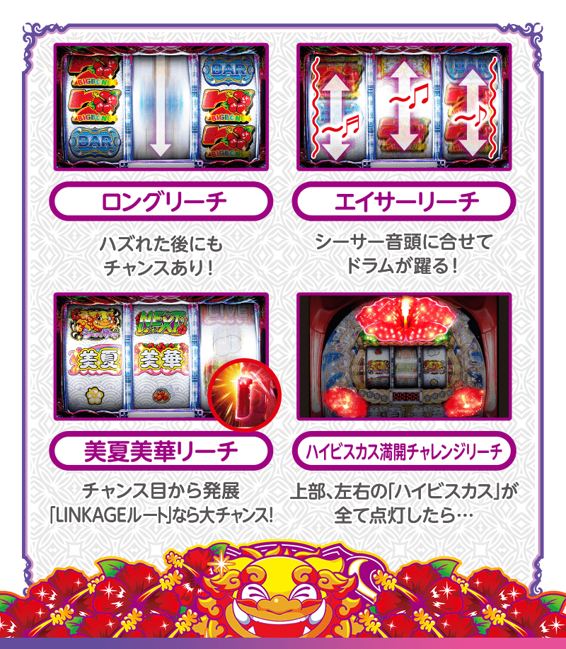 リーチ演出｜ぱちんこ美夏美華パラダイス｜newgin ニューギン
