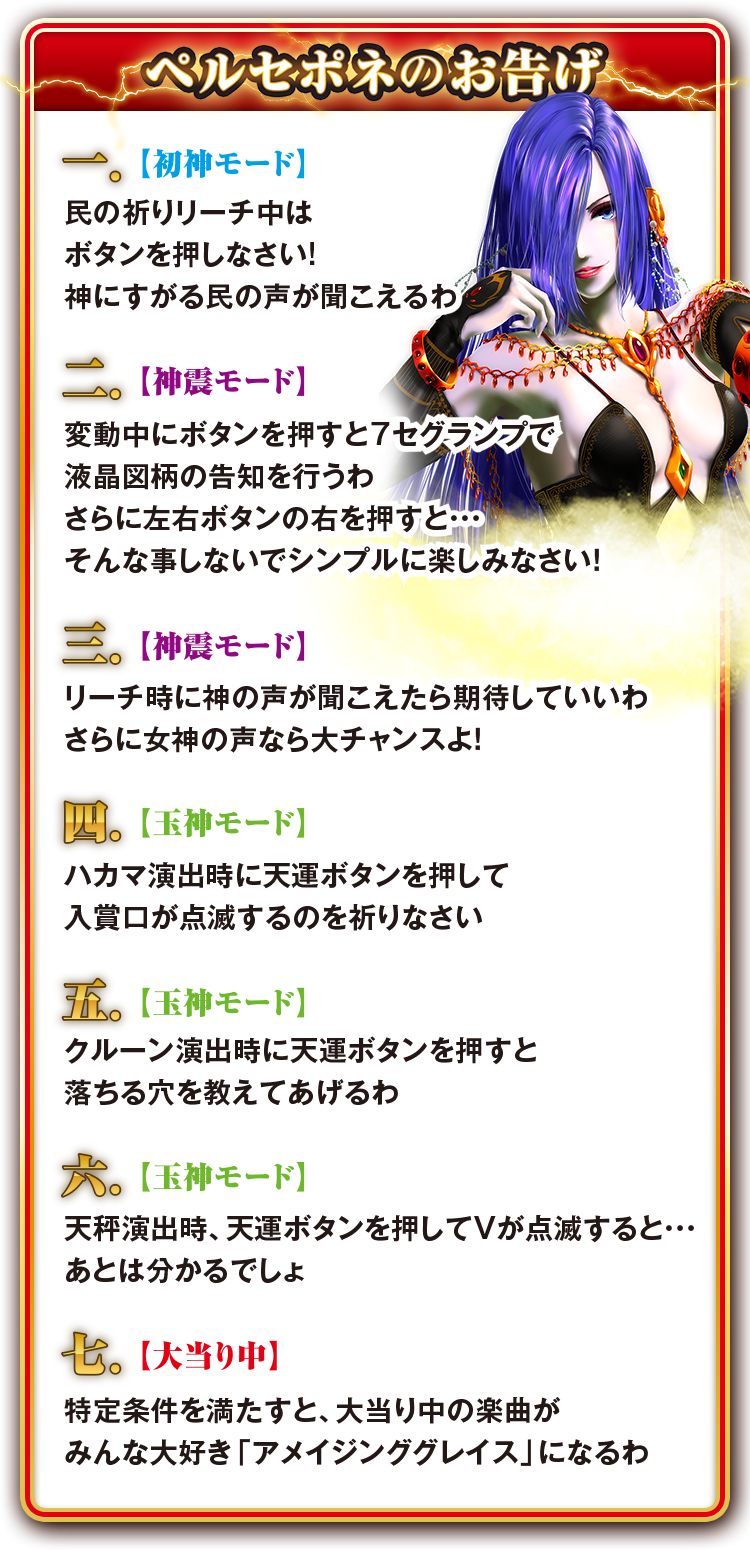 神の秘密 演出マル秘情報 Exゼウス ニューギン