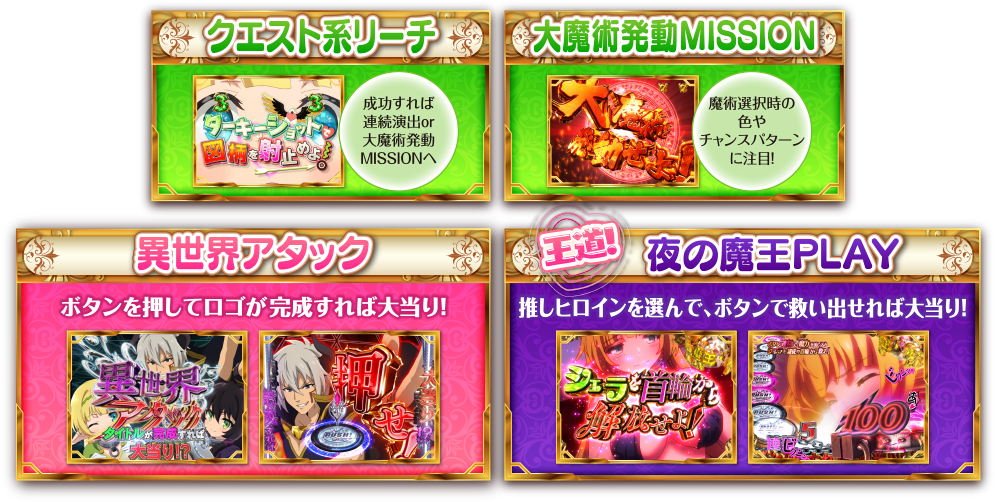 QUEST系リーチ 大魔術発動MISSION 異世界アタック 夜の魔王PLAYリーチ