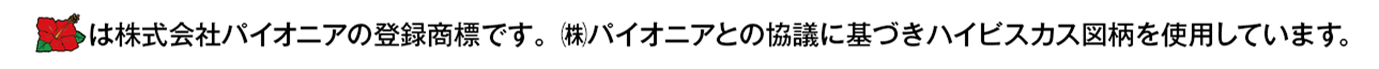 は株式会社パイオニアの登録商標です。㈱パイオニアとの協議に基づきハイビスカス図柄を使用しています。