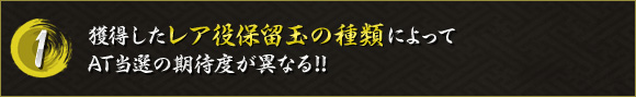 獲得したレア役保留玉の種類によってAT当選の期待度が異なる!!
